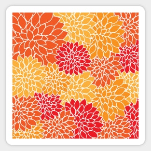 Red flowers pattern Sticker